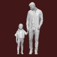 DOWNSIZEMINIS_man_withchild01.jpg Файл STL 1:43 МУЖЧИНА С РЕБЕНКОМ ДЛЯ ДИОРАМЫ・Модель 3D-принтера для загрузки