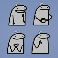 Flork01_Render.png Free STL file Flork Keychains Part 1・3D printing idea to download