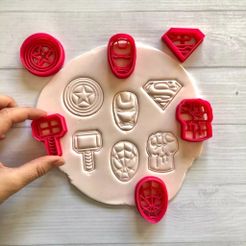 D_NQ_NP_2X_626221-MLA48772367313.jpg 💥 3D Cutter Pack - Legendary Superheroes (Spiderman, Iron Man, Hulk, Thor, Captain America, Superman) 💥