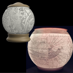 Vignette.png Archivo STL Harry Potter Marauders luz nocturna esférica lithophane・Objeto imprimible en 3D para descargar