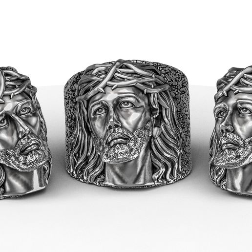 ️ Jesus Face Ring・ STL File for ・Cults