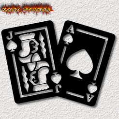project_20230927_1607451-01.png Fichier STL art mural cartes black jack décoration murale casino 21・Design imprimable en 3D à télécharger