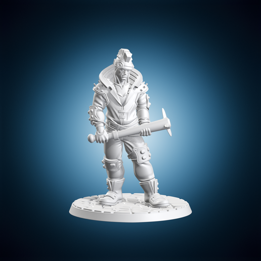 Cyberpunk Street Punk Miniature With Bat