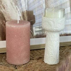 Unbenannt.jpg STL file Candle Holder "Flower2 Design" Modern Design 2023 just scale it 😊・3D printable model to download