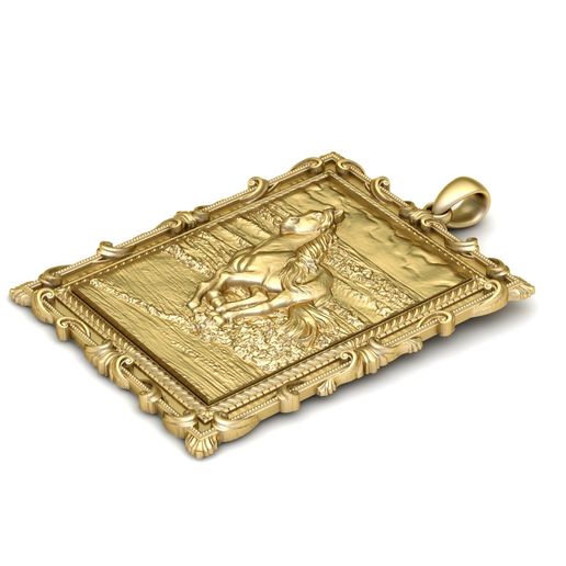 2.jpg Horce Panting Frame Pendant 3d printable Model