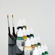 3_Rack2.jpg Archivo STL Estante para botellas de pintura de impresión rápida (6 tamaños)・Modelo de impresión 3D para descargar