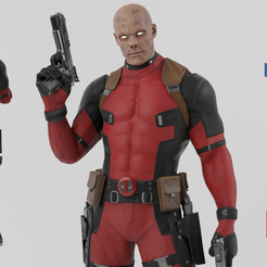 Portada-Art.png Fichier OBJ Deadpool Maskless Textured Rigged・Objet imprimable en 3D à télécharger