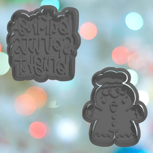Christmas Baking Spirits Bright Cookie Cutter Set - 3D model önizlemesi