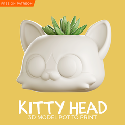 Kitty-Head-by-Polydraw_3D-Patreon.png Kitty Head Plant Pot