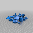 1_gears_and_small_parts.png Free STL file mini Wind-Up Boat Dual Drive - screwless - full 3d printed・3D print model to download