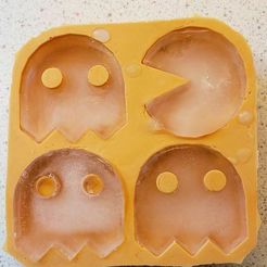 pacice_thumb.jpg Archivo STL gratis Bandeja de cubitos de hielo Pacman・Plan de la impresora 3D para descargar