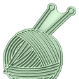 Ovillo-de-lana_e.png 羊毛ボールと編み針 90mm クッキーカッター