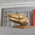 croc-mouth-closed-low-polybust-1.png Crocodile head low poly bust mouth closed STL 3d print