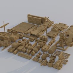 Dockyard-1.jpg 3D file Dockyard Pack 28 MM Tabletop Terrain・Model to download and 3D print