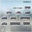 2.jpg Modern Material Transport Wagon Set and Wagons with Tanks (1) - Modern WW2 WW1 World War Diaroma Wargaming RPG Mini Hobby