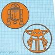 Opera-Captura-de-pantalla_2023-05-14_204803_www.tinkercad.com.png STL file Star Wars Coaster/deco - Grogu R2D2・3D printing model to download