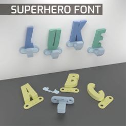 Superhero-Font.jpg Letter coat hangers - Superhero font