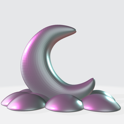 lunanubes.png STL file Moon with clouds, decoration・3D print object to download