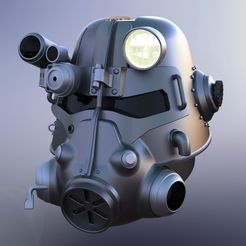 RENDER_3.JPG Скачать бесплатный файл STL Fallout 3 - T45-d Power Armour Helmet • Образец для 3D-принтера, lilykill