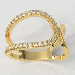STL file Fashion Diamond Woman Ring R209 💎・3D printer model to  download・Cults