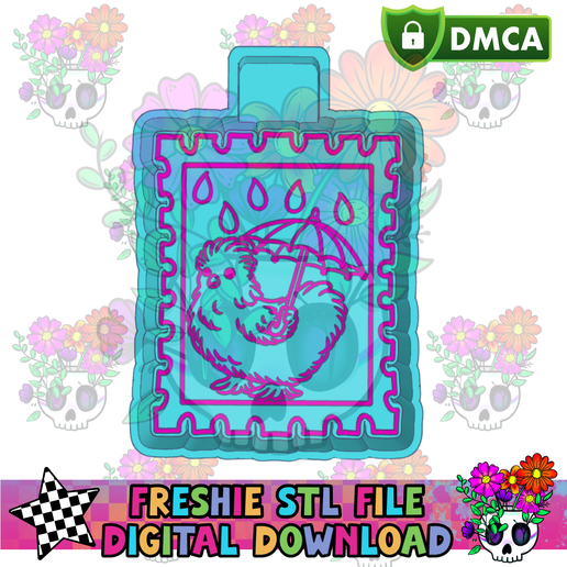 Rainy Silkie Stamp STL Freshie Housing