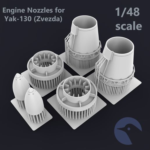 High-Detail AI-222-25 Engine Nozzles for Yak-130 (Zvezda) 1/48