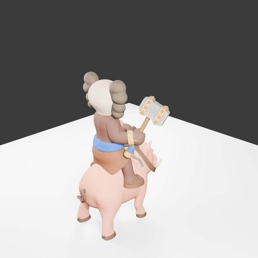 🐗 Clash Royale Hog Rida X Kaws - figure・ STL File for 3D printing・Cults