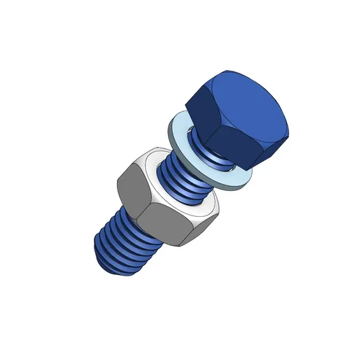 DIN 961 M8 x 1.25 x 30mm Bolt, Nut & Washer Set - Precision Metric Hardware - 0.15mm Tolerance - 3D Print STL