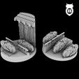 Armed-Moto-on-bases.jpg 32mm round bases for 6mm/8mm miniatures - Tech Shanty texture