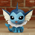 vaporeonB_02b.png vaporeon chibi 2 models easy to print cute