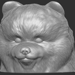 1.jpg Datei STL Welpe von Pomeranian Hund Kopf für 3D-Druck・Design für 3D-Drucker zum herunterladen