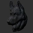 BPR_Composite123.jpg German Shepherd 3D Head Relief Sculpture 3D model .STL