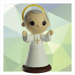 SaoJoaoPauloII.png Download STL file Saint John Paul II • 3D printable model, apcks