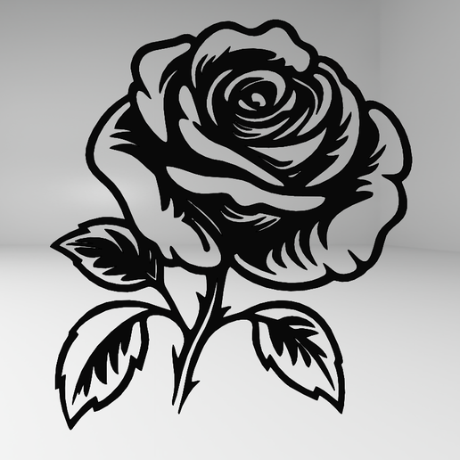 simple black rose drawing
