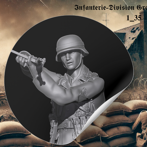 ww2_Infantry_Division_Great_Germany MP40 Marksman covering fire2 1/35 3D model