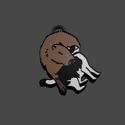 render-1.png Keychain "Capybara Capybara with Cat" (Keychain Capybara)