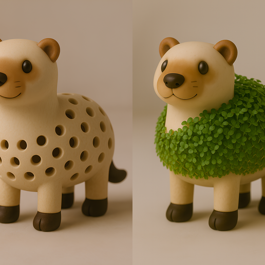 Ferret Sprouter Seed Chia, Radish microgreens, Lentil sprouts, Germinator toy 3D model