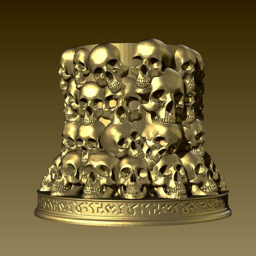 Pillar of skull pot 8cm of mouth 3D model