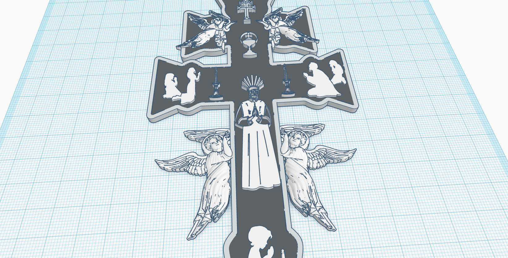 Caravaca-cross-2.png STL file Caravaca Cross, Caracava de la Cruz, good fortune, health, evil protection, prosperity, ritual prayer・3D printable model to download, Allexxe