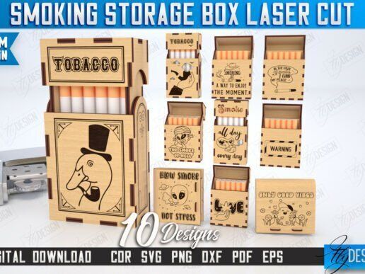 Laser cut cigarette case 3D model