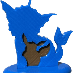 Vap.png Vaporeon and Eevee figure with stand.
