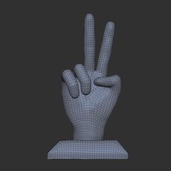 1lowpoly.jpg Archivo STL low poly Hand sign two fingers, Знак рукой два пальца・Diseño para descargar y imprimir en 3D, theNeptune