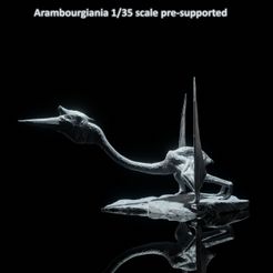 arambuliftof135.jpg STL-Datei Arambourgiania liftoff 1-35 vorgestützter Pterosaurier・3D-Druck-Idee zum Herunterladen, Dino_and_Dog