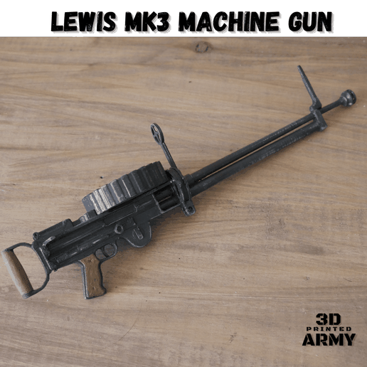 1/4 scale LEWIS MK3 machine gun 3D model