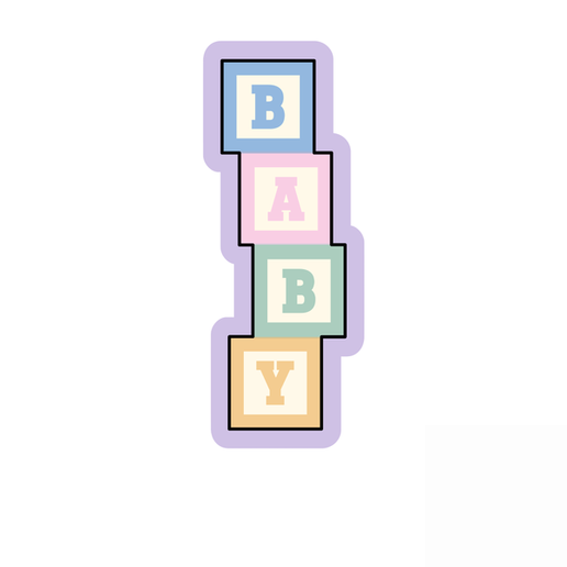 Baby Blocks Cookie Cutter STL – 2 Inch Baby Shower 3D Print File