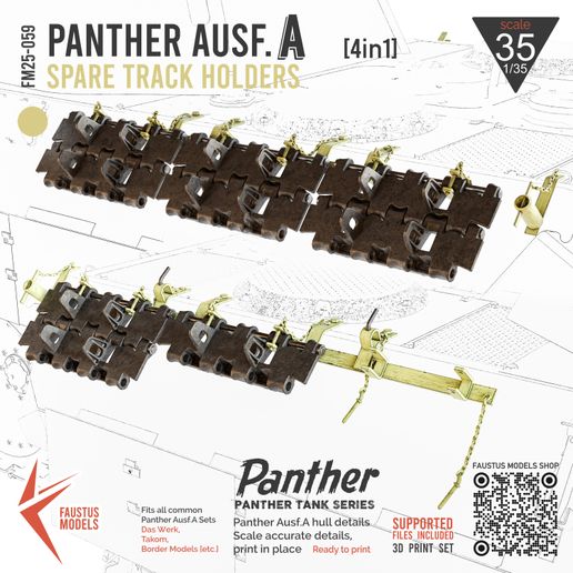 🪖 Panther Ausf.A Hull Track Racks Main FM25-059・ 3D File for 3D ...