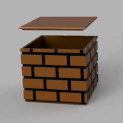 4.png STL file Super Mario Brick Block Storage Cube・Design to download and 3D print