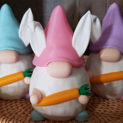 Bunny-Gnome-1.jpg STL-Datei Frühling Hase Gnom・3D-Druckvorlage zum Herunterladen