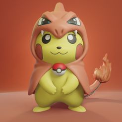 charmeleon-render.jpg Free STL file Pokemon - Pikachu Cosplay Charmeleon・3D printing template to download