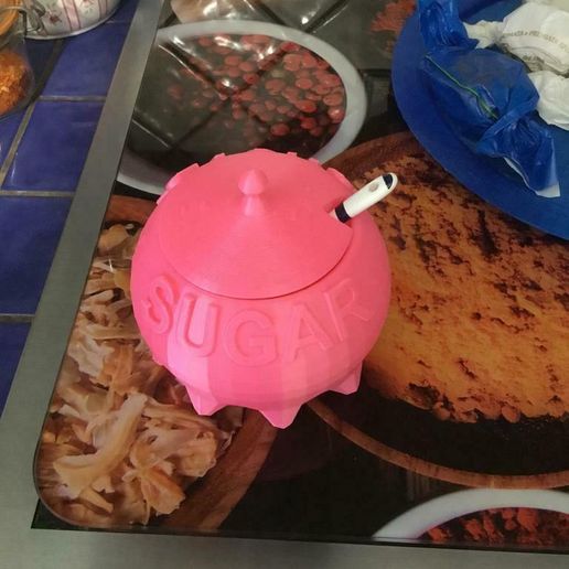 Sugar Bowl with spoon hole